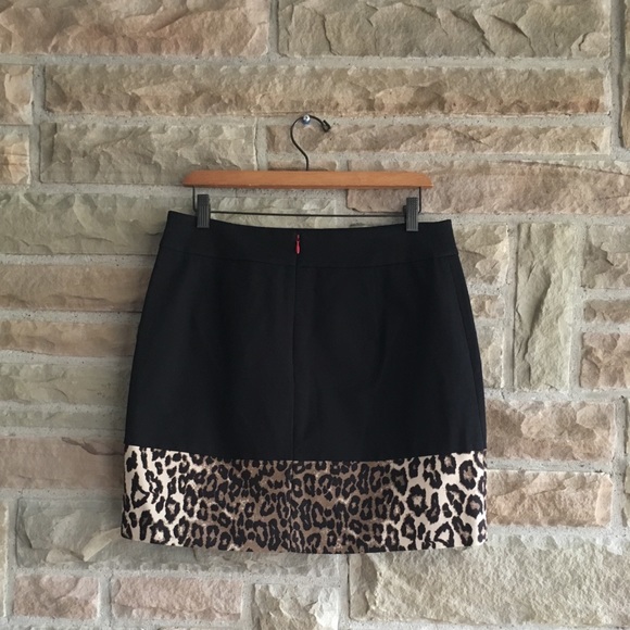 NEW Banana Republic Black & Leopard Skirt Sz 8 NWT - Picture 3 of 7